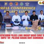 Satreskrim Polres Luwu Ungkap Kasus Curat di Empat TKP, Puluhan Barang Bukti Diamankan
